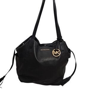 Michael Kors Ashbury Black Large Pebbled Leather Shoulder Hobo Bag